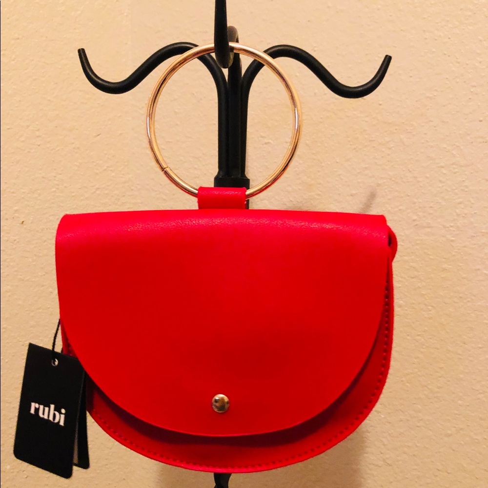 Rubi Vegan Leather Saddlebag clutch